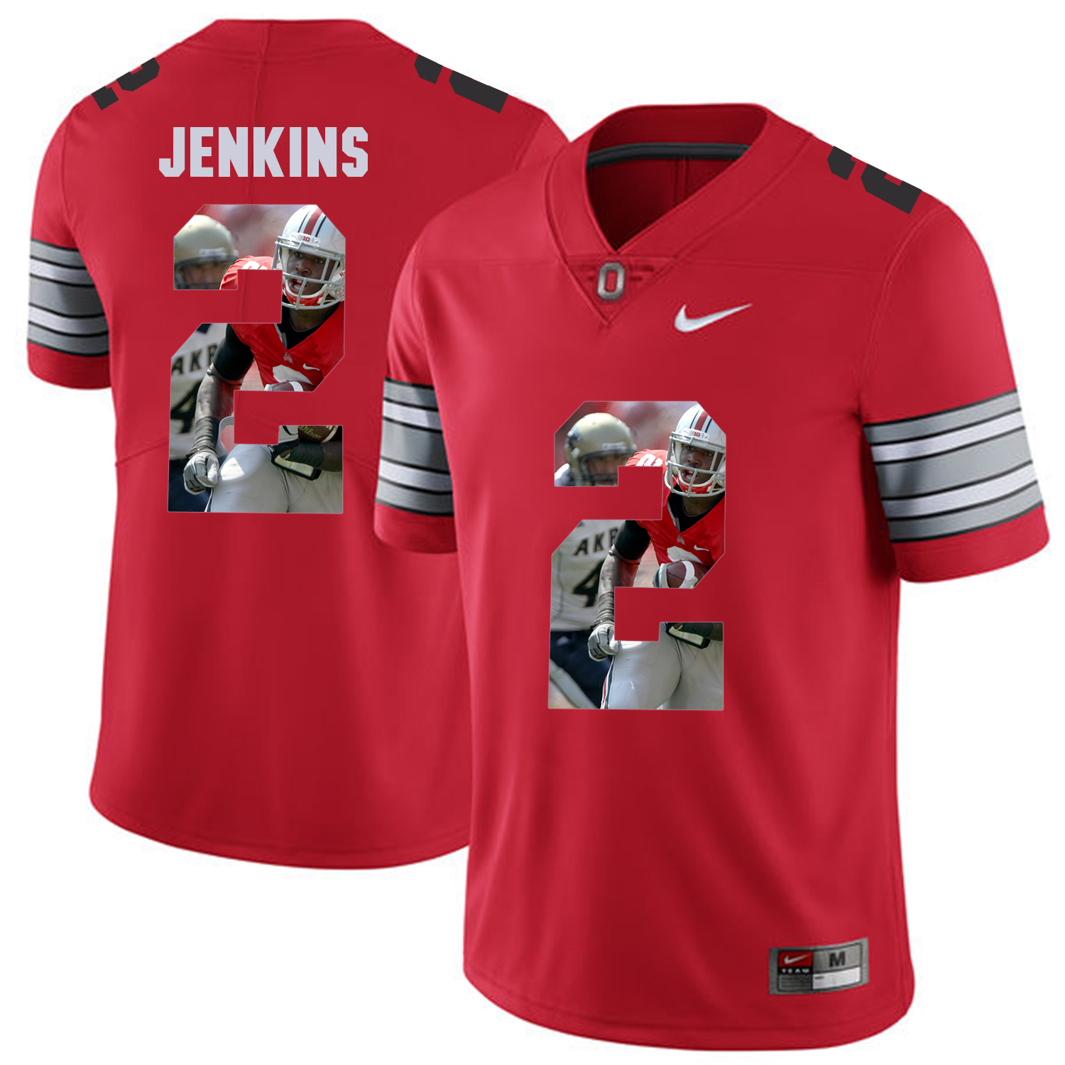 Men Ohio State #2 Jenkins Red Fashion Edition Customized NCAA Jerseys